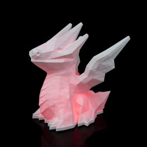 RGB Dragon Masa Lambası ışığı açık, Low Poly tasarım