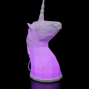 RGB Low Poly Unicorn Lamba, pembe/mor ışıklı ana çekim