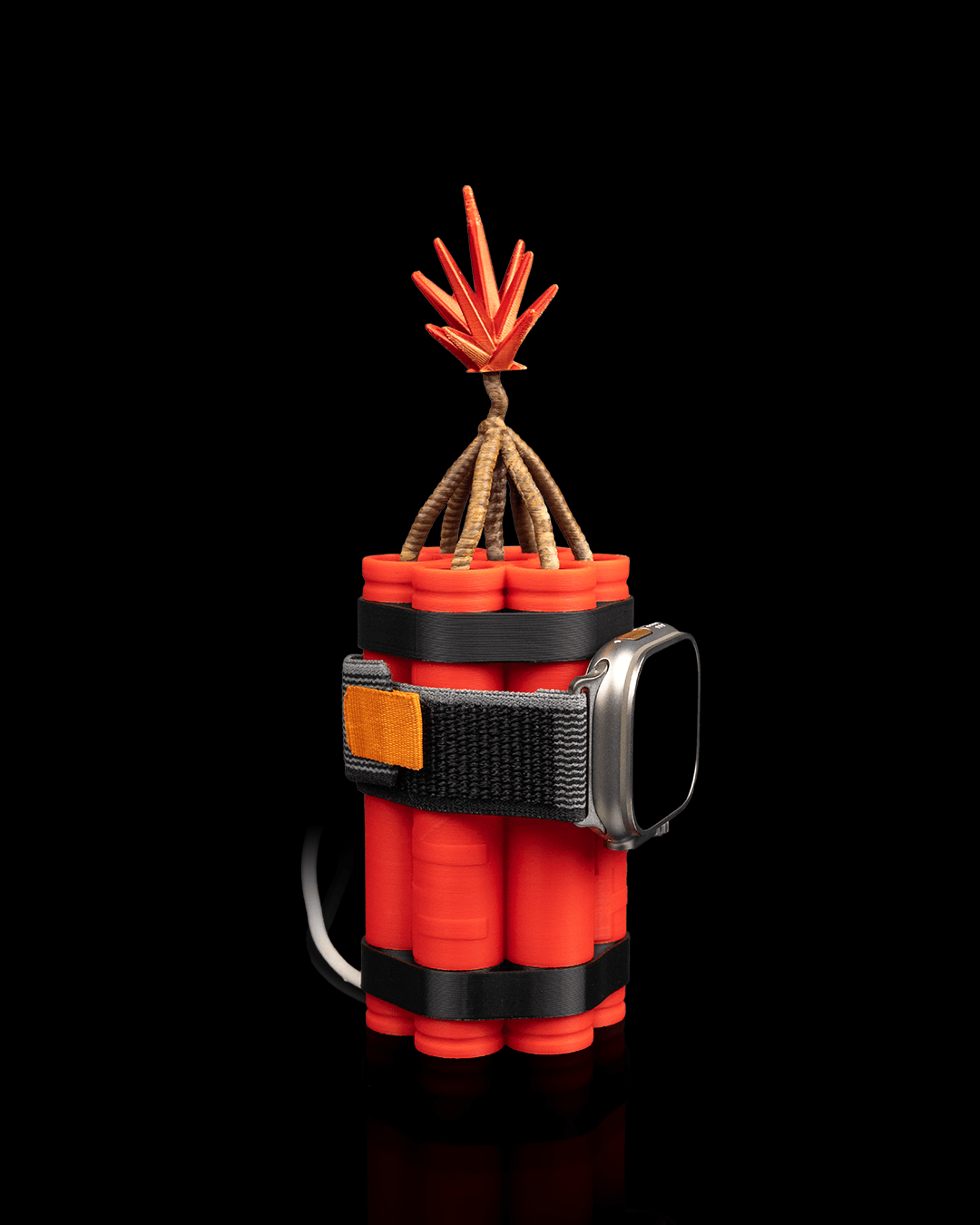 Dinamit Şarj Standı yan profili ve 3D PLA plastik dokusu