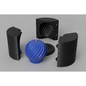 Spiral Desenli Top Mum Kalıbı - Dayanıklı ABS Plastik 4 Parçalı 3D Yazıcı Baskısı (Silikon Değildir)