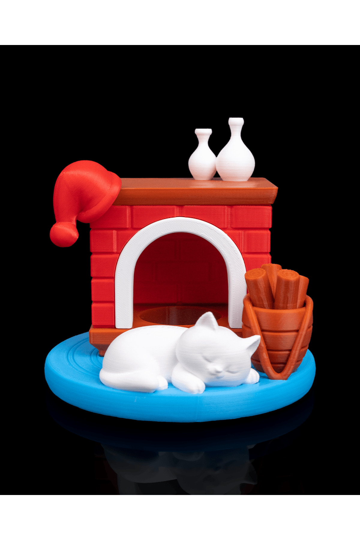 Kitty Night Night Kedi Temalı Masa Lambası | Şömineli LED Gece Lambası ve Yılbaşı Dekorasyonu