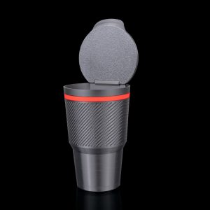 Araç İçi Arka Koltuk Organizer - Çift Bardaklık Telefon Tutucu & Kapaklı Mini Çöp Kutusu 3D Baskı